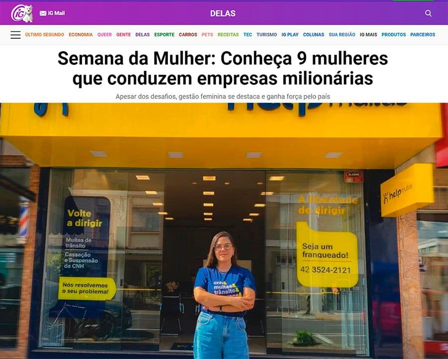 Ju Alvarenga Sócia-Fundadora da Help Multas no IG Notícias
